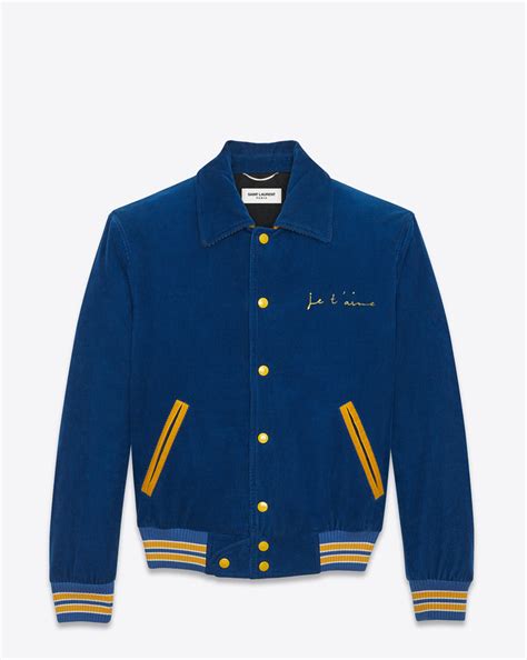 ysl jacke blau|YSL teddy jackets for men.